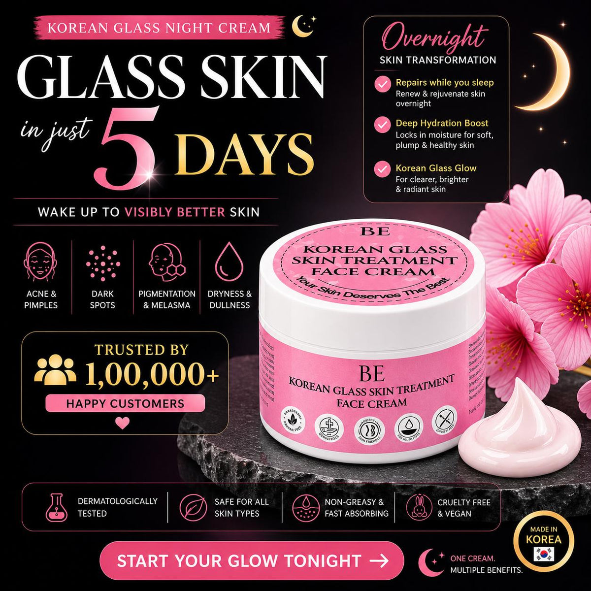 Korean Glass Night Cream - (30 Gm)