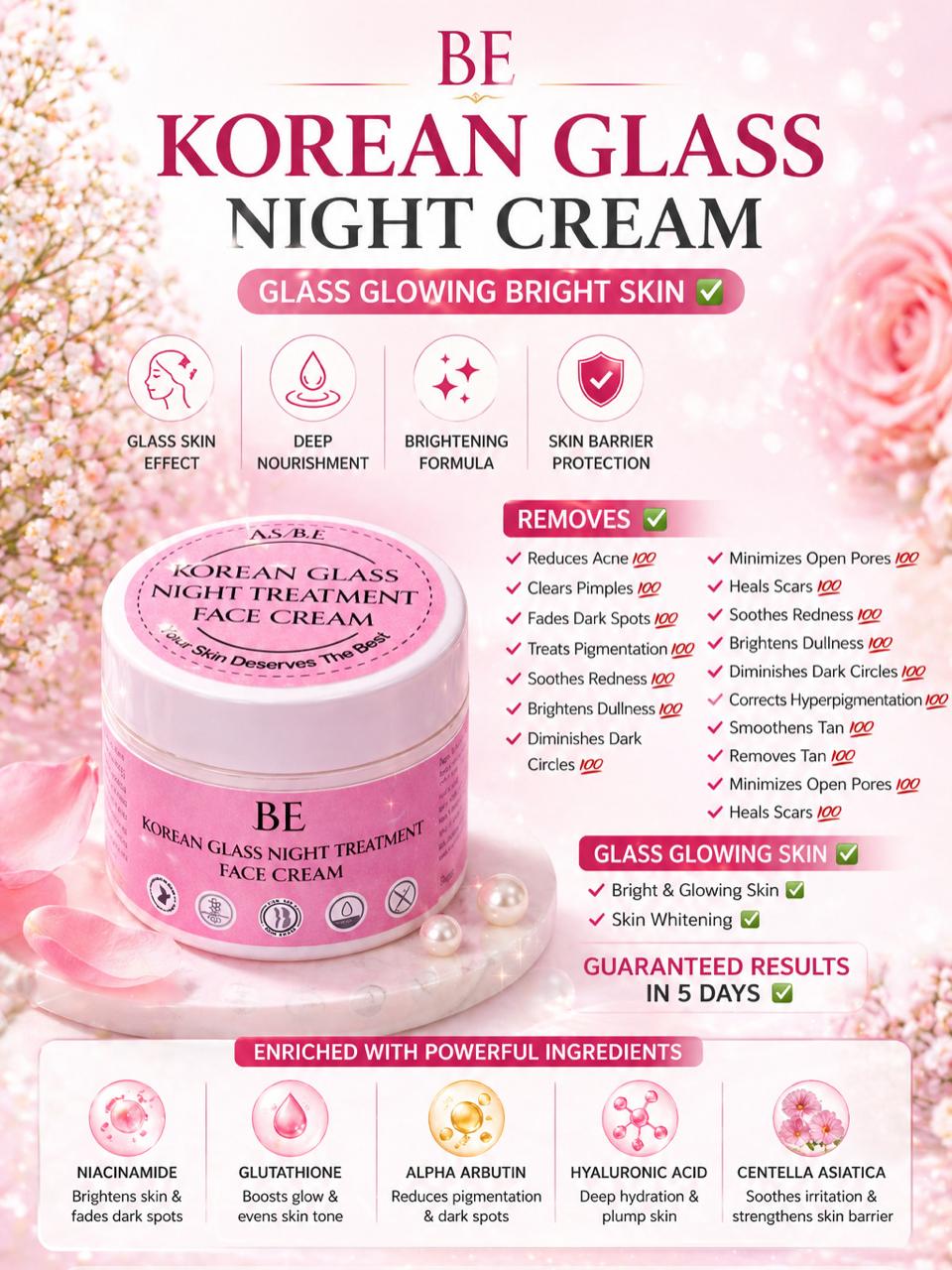Korean Glass Night Cream BUY 2 Get 1 FREE (30 gm each)