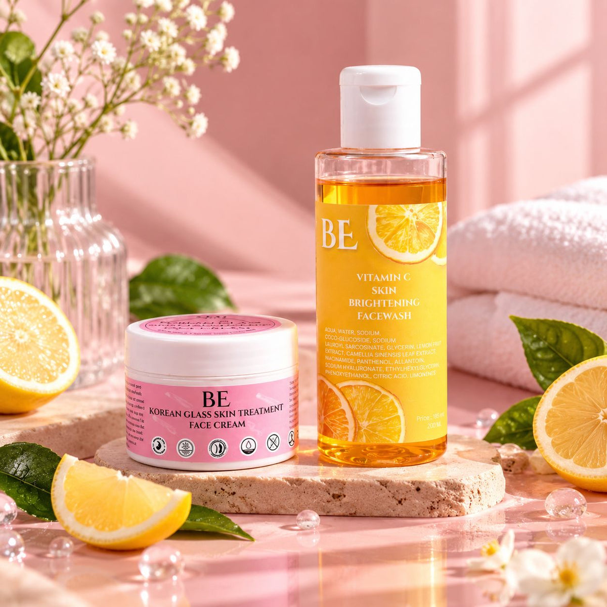 Korean Glass Night Cream & Vit C Facewash Kit